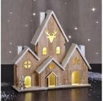 Spetebo LED Dekoobjekt LED Deko Haus 25 cm - 6 LED - Tisch Weihnachtsdeko, 2,...