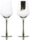 Intirilife Weinglas, 2-tlg., Glas, Wein Glas Set mit goldfarbenem Stiel Set...