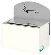 PROREGAL&reg; Aschenbecher Robuster Wandascher Schild 0,4L 16x14x9,8cm Wei&szlig;
