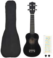 vidaXL Ukulele Sopran-Ukulele-Set mit Tasche f&uuml;r Kinder Schwarz 21"