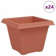 vidaXL Blumentopf Quadratischer Blumentopf 24 Stk. Ziegelrot 38 x 38 x 30 cm...