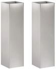 vidaXL Blumentopf Garten-Pflanzgef&auml;&szlig; 2 Stk. Silber 20 x 20 x 75 cm Edelstahl...