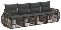 vidaXL Gartenlounge-Set Gartensofa-set 4 Stk. Grau und Dunkelgrau Poly-Rattan,