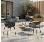 Outsunny Gartenstuhl mit Ausschnittdesign, Armlehne (Gartenst&uuml;hle, 4 St), f&uuml;r