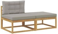 vidaXL Sofaelement 2 St&uuml;ck Outdoor-Fu&szlig;hocker Polyester Wei&szlig; (2 St)