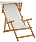 vidaXL Gartenliege Liegestuhl 3 Position Massives Eukalyptus Holz Creme, 1 St.