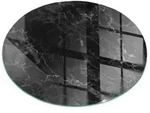 Tulup Bodenschutzplatte Schwarz Elegantes Marmormuster, Geh&auml;rtetem Glas f&uuml;r