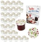 MamboCat Einmachglas 50er Set Sturzglas 125ml Einmachglas Wald-Erdbeere Deckel,...