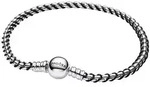 Pandora Silberarmband 593816C02, f&uuml;r Damen Veneziakette Schwarz silberfarben...