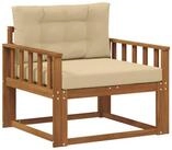 vidaXL Sofaelement Outdoor Mittelsofa Natur (1 St)