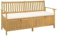 vidaXL Gartenbank Garten-Aufbewahrungsbank 2 -Seater 170 x 63 x 84 cm Rechteckig