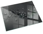 Tulup Bodenschutzplatte Schwarz Abstrakte Formen, Geh&auml;rtetem Glas Schutzplatte...