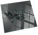 Tulup Bodenschutzplatte Schwarz Abstrakte Formen, Geh&auml;rtetem Glas Schutzplatte...