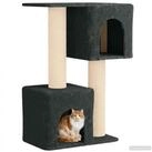 vidaXL Kratzbaum 114 cm Katzennbaum mit Sisal-Kratzs&auml;ulen Dunkelgrau 114 cm