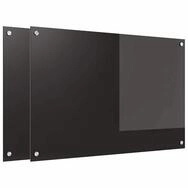 vidaXL K&uuml;chenr&uuml;ckwand K&uuml;chenr&uuml;ckwand 2 Stk. Schwarz 90 x 60 cm Geh&auml;rtetes...