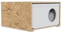 QLS Tierhaus Styropor + OSB, Wetterfestes Katzenhaus &ndash; 43x41 cm isoliertes