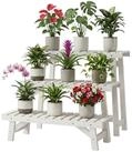 relaxdays Pflanzentreppe Blumenst&auml;nder 3-teiliges Set, wei&szlig;