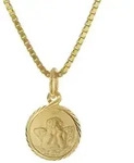 trendor Kette mit Anh&auml;nger 41201, Kinder Gold 333 Schutzengel mit vergoldeter