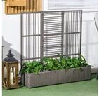Outsunny Hochbeet mit Rankgitter, in Rattan-Optik (Blumenkasten, 1 St.,