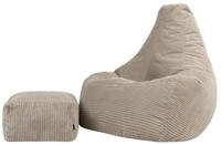 icon Sitzsack Liegesessel mit Hocker XXL aus Cord &bdquo;Dalton&ldquo; (Spar-Set, 1 x