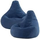 icon Sitzsack 2er Set Sessel mit R&uuml;ckenlehne aus Cord &bdquo;Dalton&ldquo;, Sitzsack...