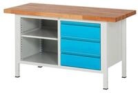 Stier Werkbank STIER H&ouml;henverstellbare Werkbank Premium mit 3 Schubladen und...