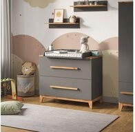 VitaliSpa&reg; Wickelkommode Malia, Grau/Artisan/Artisan, 108 x 98 cm mit 2...