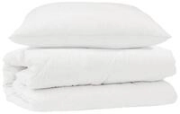 vidaXL Bett Bettdecken Set mit Kissen 2 stk. Wei&szlig; Mikrofaser (2-tlg)