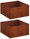 vidaXL Blumentopf Garten-Pflanzgef&auml;&szlig; 2 stk. Rostoptik 60 x 60 x 40 cm (2 St)