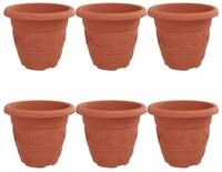 vidaXL Blumentopf Runder Blumentopf 6 stk. Ziegelrot &Oslash; 26 x 21,5 cm Kunststoff...