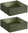 vidaXL Blumentopf Garten-Pflanzgef&auml;&szlig; 2 stk. Olivgr&uuml;n 60 x 60 x 20 cm (2 St)