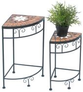 DanDiBo Blumenhocker Mosaik Eckregal 2er Set 42 und 52 cm Blumenst&auml;nder 12013