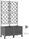 vidaXL Blumentopf Garten Blumenk&uuml;bel mit Bew&auml;sserung und R&auml;dern 2 Stk....