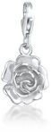 Nenalina Charm-Einh&auml;nger Anh&auml;nger Rose Blume Floral Bl&uuml;te 925 Silber, Rose
