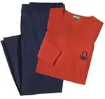 United Colors of Benetton Pyjama (Set, 2 tlg) aus reinem Baumwoll-Jersey rot M...
