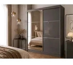 Beautysofa Schwebet&uuml;renschrank Viva mit Lacobel-Glas (4 Farben: Wei&szlig;, Grau,...