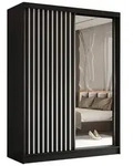 Masseno Schwebet&uuml;renschrank LAMELLO 160 cm Kleiderschrank mit Spiegel 2 T&uuml;ren