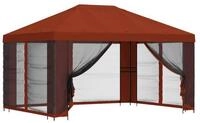 vidaXL Partyzelt Pavillon mit Seitenw&auml;nden 4 x 3 m Terrakotta