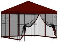 vidaXL Pavillon 3 x 3 m Garten Pavillon mit Seitenw&auml;nden 3x3 m Bordeauxrot