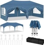 Woltu Pavillon, mit 6 Seitenteilen, 3x6 m, mit 6 Seitenw&auml;nden,...