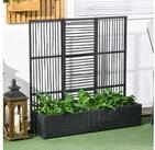 Outsunny Blumenkasten Hochbeet mit Rankgitter in Rattan-Optik Blumenbeet f&uuml;r...