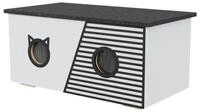 QLS Katzenhaus Outdoor XXL 85x45x37,5 cm mit Vorhang, Schutz, W&auml;rme und...