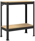 vidaXL Werkbank Werkbank mit Regal Schwarz 81 x 41 x 91 cm Sperrholz und Metall