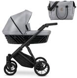 KUNERT Kombi-Kinderwagen IVENTO 2in1 &Ouml;ko-Leder Kinderwagen mit schwarzem...