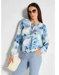 MADELEINE Shirtbluse Druckbluse mit floralem Aquarellprint Viskosebluse mit Rundhals
