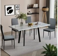 Vicco Esstisch Tisko, Wei&szlig;/Schwarz, 160 x 80 cm mit erweitbarer Tischplatte...