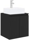 vidaXL Badezimmerspiegelschrank Wandmontierte Waschtisch Schwarz 49,5 x 41 x...