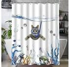 Lerores Duschvorhang Duschvorhang Katzenschwimme 240x200cm Antischimmel Textil