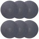 vidaXL Platzset Jute-Untersetzer 6 stk. Dunkelgrau 100% Tossa-Jute, (6-St)