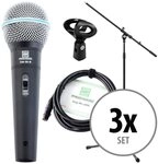 Pronomic Mikrofon DM-58-B Vocal Dynamisches-Mikrofon (Spar-Set, 12-tlg), Inkl.
